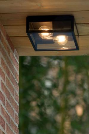 Lucide DUKAN Außen-Deckenleuchte 2-flammig IP65 Schwarz