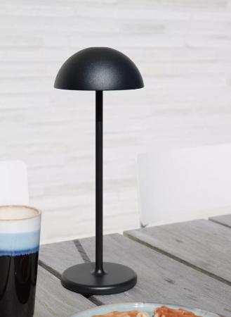 Lucide JOY – kompakte Akku Tischleuchte für Innen & Außen in Schwarz mit warmweißem Licht
