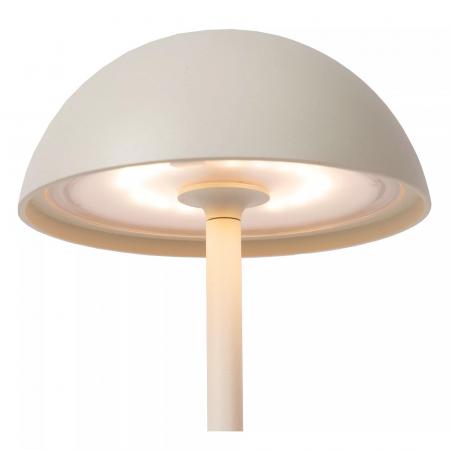 Lucide JOY – elegante Akku Tischleuchte für Innen & Außen in Weiß mit warmweißem Licht