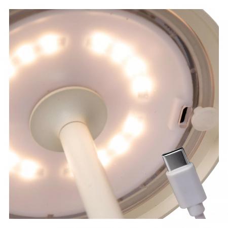 Lucide JOY – elegante Akku Tischleuchte für Innen & Außen in Weiß mit warmweißem Licht