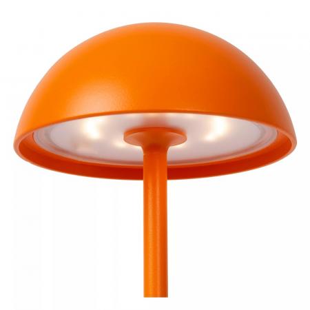 Lucide JOY – moderne Akku Tischleuchte für Innen & Außen in Orange mit warmweißem Licht