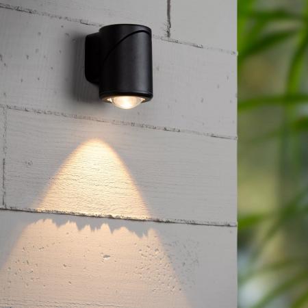 Lucide ERIN – LED Wandstrahler Außen 1x5W 2700K IP65 Schwarz