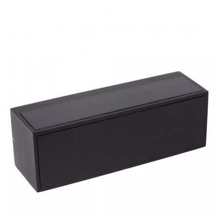 Lucide SUTTON Solar-Wandleuchte Schwarz LED 1,5W IP54 Tag/Nacht-Sensor