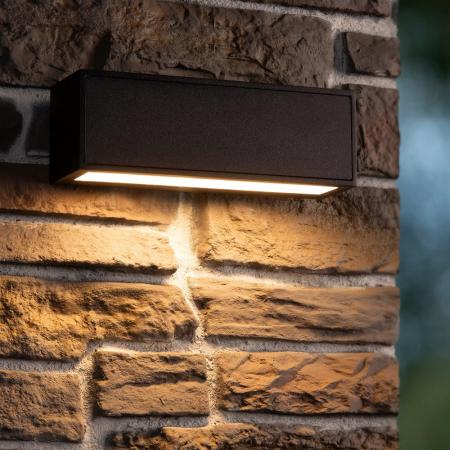 Lucide SUTTON Solar-Wandleuchte Schwarz LED 1,5W IP54 Tag/Nacht-Sensor