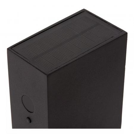 Lucide BOLTON – Solar LED Außenwandleuchte 1x1W 3000K IP54 Schwarz mit Sensor