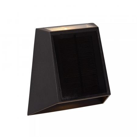 Lucide LUTON – Solar LED Außenwandleuchte 1x2W 2700K/3000K IP54 Schwarz mit Sensor