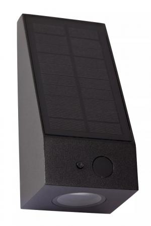Lucide IRWIN – LED Solar Wandleuchte Außen 2W 3000K IP54 Schwarz