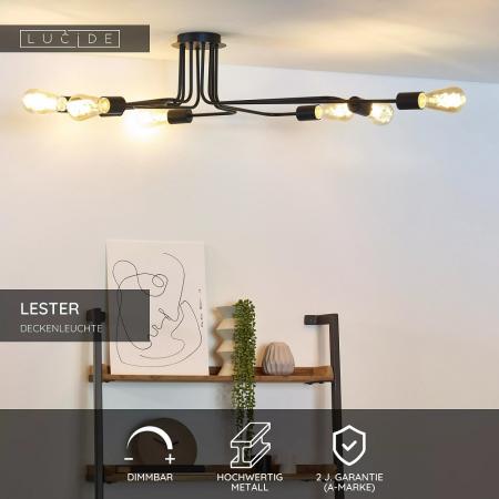 Lucide LESTER Deckenleuchte 8xE27 Schwarz