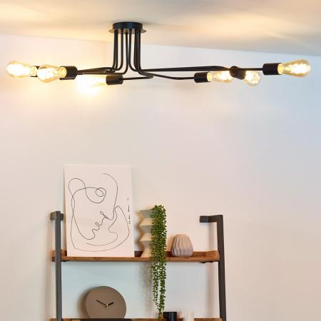 Lucide LESTER Deckenleuchte 8xE27 Schwarz