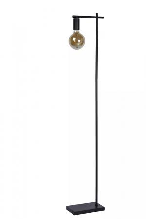 Lucide Stehlampe LEANNE – Schlanke Vintage Stehleuchte Schwarz