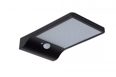 Lucide BASIC Solar-Wandleuchte Schwarz LED 3W IP44 Bewegungs- & Tag/Nacht-Sensor