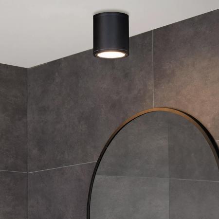 Lucide AVEN - Deckenstrahler Badezimmer Ø 9 cm 1xGU10 IP65 Schwarz