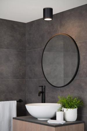 Lucide AVEN - Deckenstrahler Badezimmer Ø 9 cm 1xGU10 IP65 Schwarz