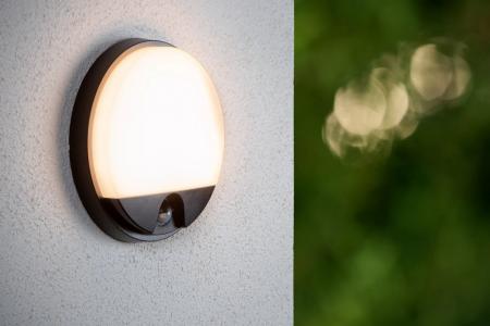 Lucide HUPS IR – LED Außenwandleuchte Ø21 cm 1x10W 3000K IP54 Schwarz mit Bewegungssensor