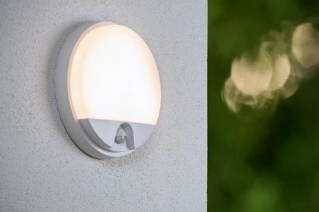 Lucide HUPS IR – LED Außenwandleuchte Ø21 cm 1x10W 3000K IP54 Weiß mit Bewegungssensor