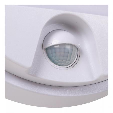 Lucide HUPS IR – LED Außenwandleuchte Ø21 cm 1x10W 3000K IP54 Weiß mit Bewegungssensor