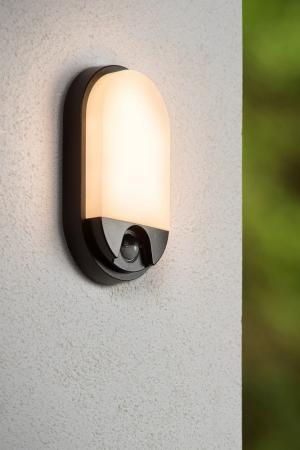 Lucide HUPS IR Außen-Wandleuchte Schwarz LED 10W IP54 Bewegungs- & Tag/Nacht-Sensor