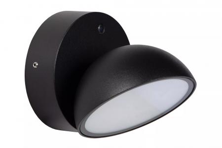 Lucide FINN Wandleuchte Innen/Außen LED 12W 3000K IP54 Schwarz mit Tag/Nacht-Sensor