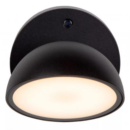 Lucide FINN Wandleuchte Innen/Außen LED 12W 3000K IP54 Schwarz mit Tag/Nacht-Sensor