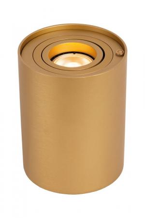 Lucide TUBE Tischleuchte Ø9,6cm LED 5W 2700K GU10 Messing matt 3-StepDim