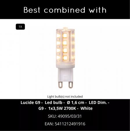 Lucide XERA Wandleuchte 1xG9 Schwarz Gold innen dimmbar Aluminium