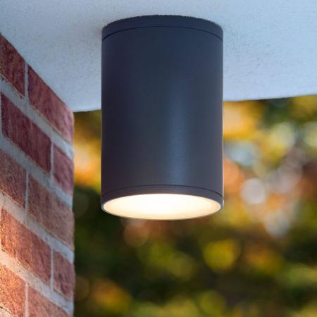 Lucide TUBIX Außen-Deckenstrahler E27 IP54 Anthrazit