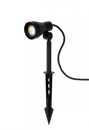 Lucide SPIKE Gartenstrahler Ø6,5 cm GU10 LED 5W 3000K IP54 Schwarz