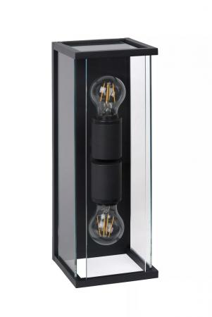 Lucide CLAIRE Wandleuchte Innen/Außen Anthrazit E27 2x IP54 Glas Metall dimmbar