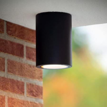 Lucide VOLANTIS Außen-Deckenstrahler E27 IP54 Schwarz