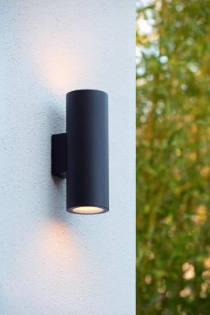 Lucide VOLANTIS - Wandstrahler / Wandleuchte Innen/Außen - 2xE27 - IP54 - Schwarz