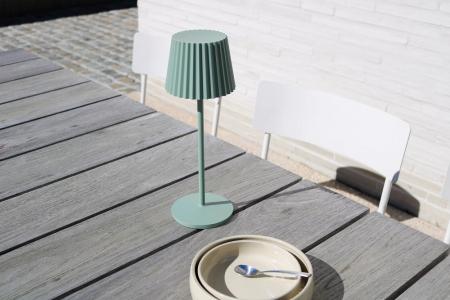 Lucide JUSTINE – moderne Akku Tischleuchte für Innen & Außen in Grün mit warmweißem Licht