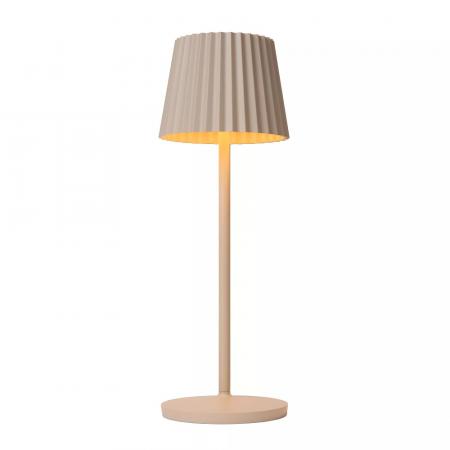 Lucide JUSTINE – wiederaufladbare Tischlampe Innen & Außen in Beige