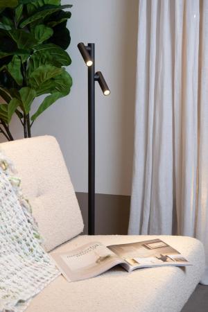 Lucide ANTRIM Akku Stehlampe mit Leselampe LED 2x2,2W 2700K IP54 Schwarz wiederaufladbar