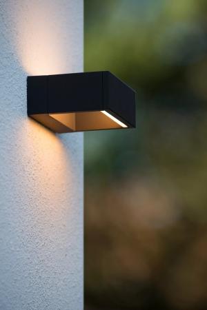 Lucide GOA LED Wandleuchte IP54 Anthrazit – 10W 3000K Up & Down
