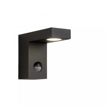 Lucide TEXAS-IR – Wandstrahler / Wandleuchte Innen & Außen – LED 7W 3000K – IP54 – Bewegung & Tag/Nacht-Sensor (abschaltbar) – Anthrazit
