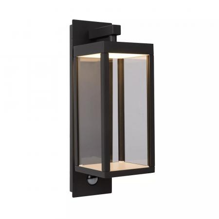 Lucide CLAIRETTE - Wandleuchte Innen/Außen - LED - 1x13W 3000K - IP54 - Bewegung und Tag/Nacht-Sensor - Anthrazit