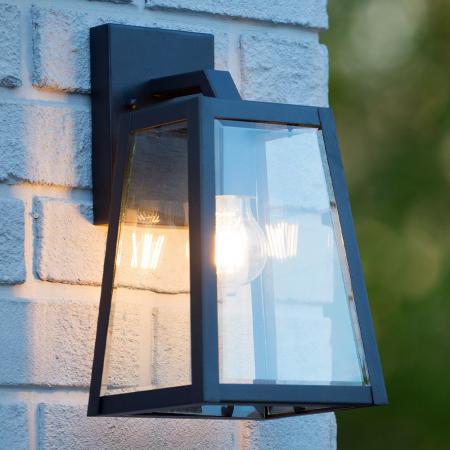Lucide MATSLOT – Außenwandleuchte E27 IP23 Schwarz