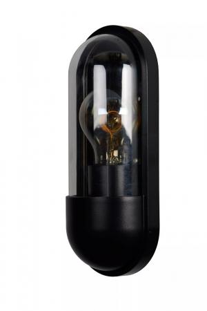 Lucide CAPSULE - Wandleuchte Innen/Außen - 1xE27 - IP54 - Schwarz