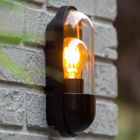 Lucide CAPSULE - Wandleuchte Innen/Außen - 1xE27 - IP54 - Schwarz
