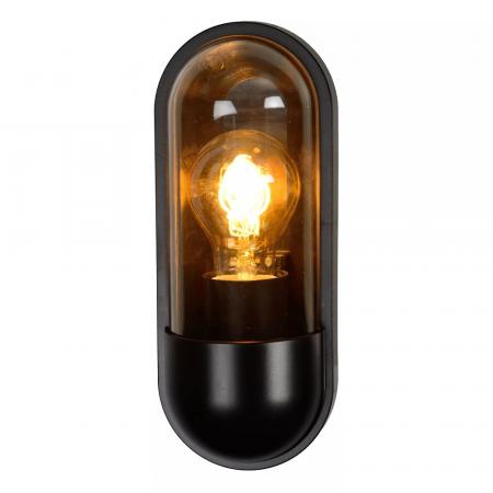 Lucide CAPSULE - Wandleuchte Innen/Außen - 1xE27 - IP54 - Schwarz