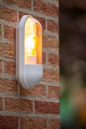 Lucide CAPSULE - Wandleuchte Innen/Außen - 1xE27 - IP54 - Weiß