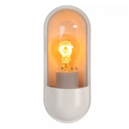 Lucide CAPSULE - Wandleuchte Innen/Außen - 1xE27 - IP54 - Weiß