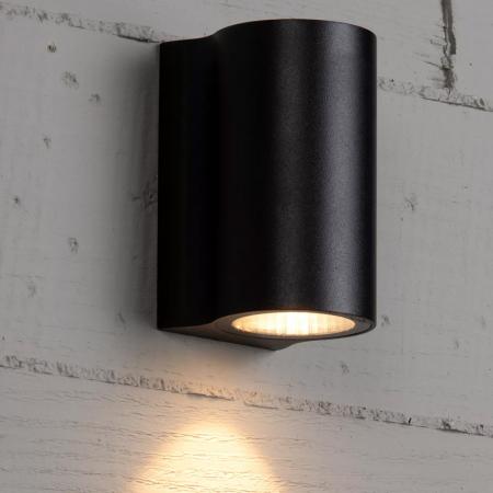 Lucide AKRA Wandleuchte Außen Schwarz LED IP54 Downlight 2700K