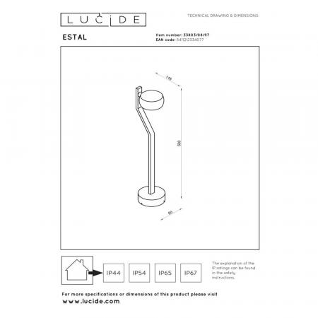 Lucide ESTAL LED Pollerleuchte Rostfarben – 9W, 2700K, IP54, 50 cm