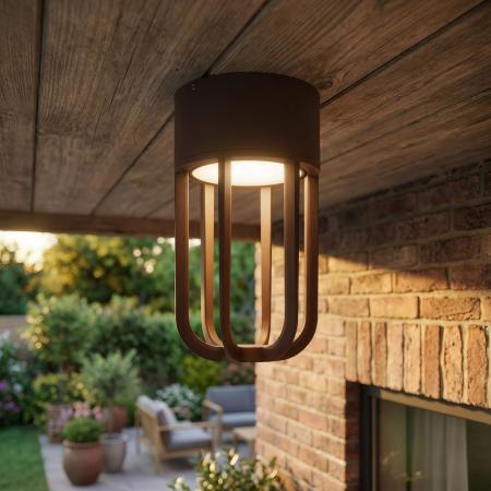 Lucide WELLS LED Außen-Deckenleuchte Ø10 cm IP54 Rostfarben
