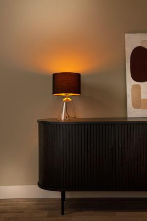 Lucide CAMPANA Tischleuchte E27 Glas transparent mit Textilschirm