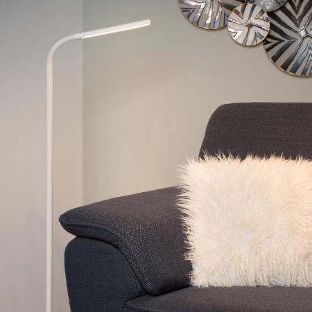 Lucide Stehlampe GILLY – LED Leselampe mit flexiblem Arm Weiß