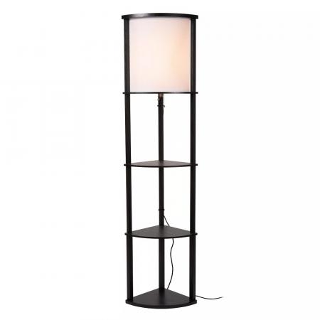 Lucide Stehlampe MENNO – Regal-Stehleuchte im Japandi-Stil mit Zugschalter Schwarz