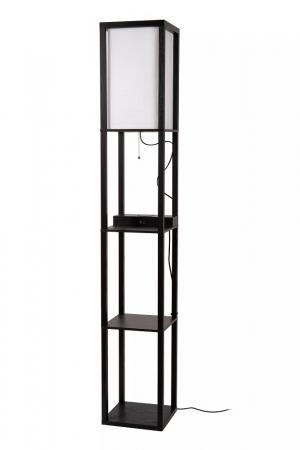 Lucide Stehlampe MENNO – Regal-Stehleuchte mit kabellosem Ladegerät Schwarz