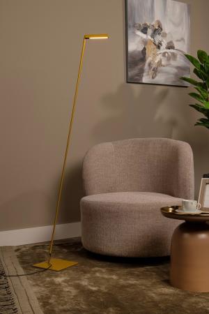 Lucide Stehlampe LAVALE – LED Leselampe mit Touchdimmer Ockergelb